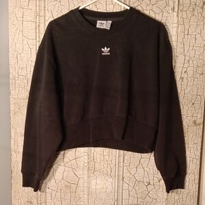 Adidas Black Cropped Sweatshirt
